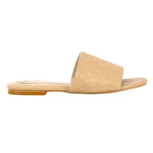 XY London Womens/Ladies Saylor Quilted Strappy Flat Sliders / Nude